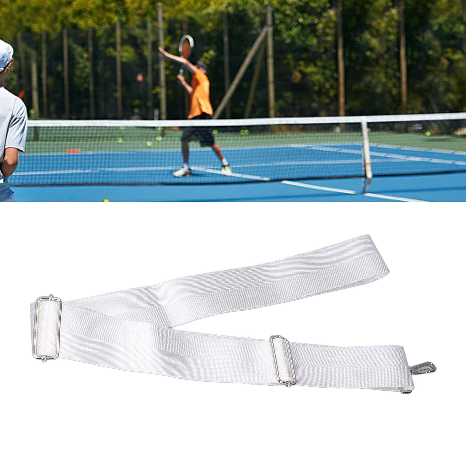 Sangle de Filet de Tennis, Sangle Centrale de Filet de Tennis Blanche Facile à Installer pour Parc