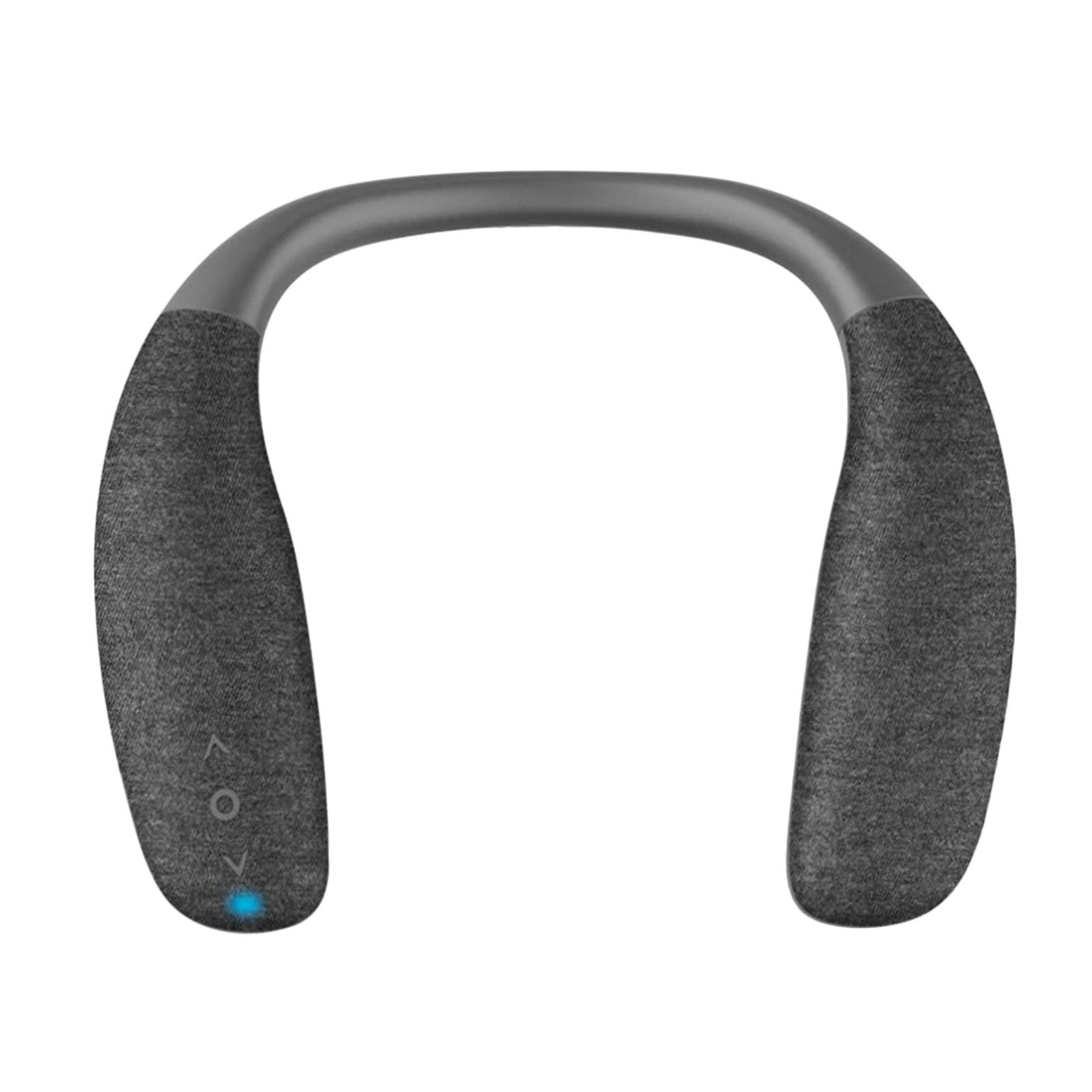 Milaget 3D Stereo Sound Neckband Wearable Bluetooth Speakers Earphone for TV Calls Black