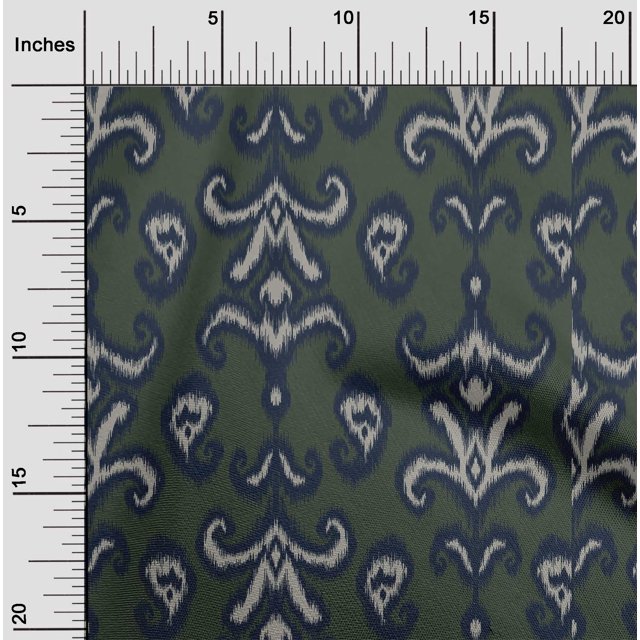 oneOone Cotton Silk Fabric Paisley & Floral Ikat Decor Fabric Printed BTY 42 Inch Wide
