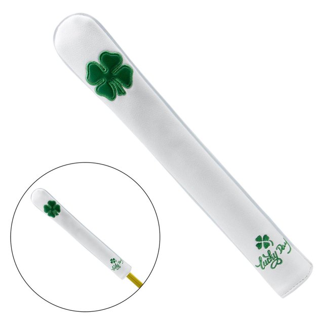 Housse de Bâton d'Alignement de Golf Brodée, Étui de Protection en Cuir PU, Blanc