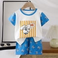thumbnail image 2 of COMVALUE Pyjama 2 Pcs pour Tout-Petits Garçons, Haut à Manches Courtes Ajusté et Short (Blanc, 5-6 Ans), 2 of 4