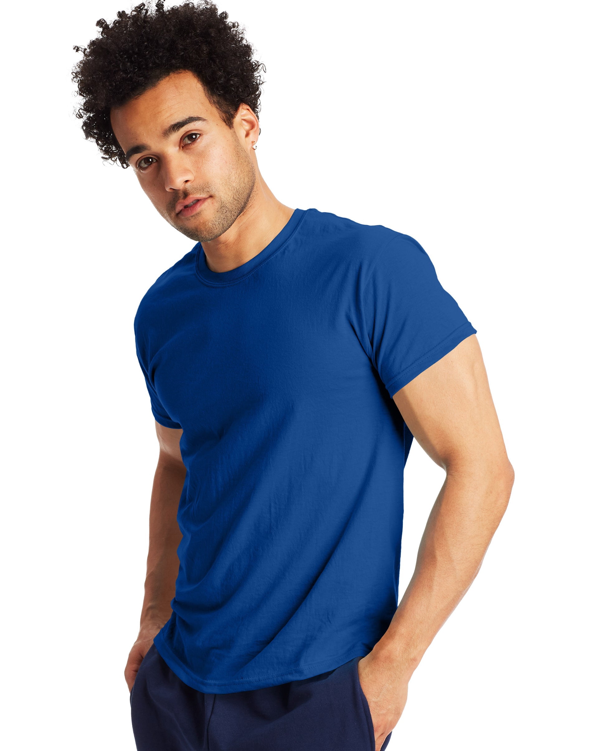 Hanes Mens X-Temp Crewneck Short-Sleeve T-Shirt 2-Pack, S, Deep Royal