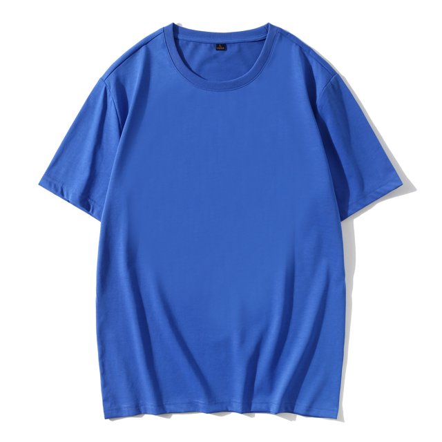 Mefallenssiah Chemisiers pour Hommes Été T-Shirt à Col Rond pour Hommes Coton Mercerisé Manches Courtes Bleu