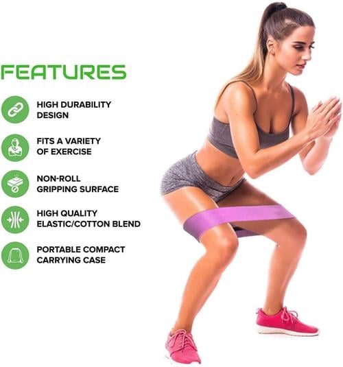 RedSky 3 Waist Resistance Bands with Different Strength for Squats/Glute Bridge/Lunges/Pilates and Yoga