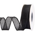 thumbnail image 1 of Joycrosso Burlap Wired Edge Ribbon 1 inch x 10 Yards, Black, Ideal for Crafting, Gift Wrapping, Wreath, Christmas Tree, and Rustic Wedding Decorations, 1 of 4