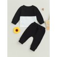 thumbnail image 4 of Fortune 0-3T Toddler Baby Boy Waffle Clothes Patchwork Sweatshirt Pullover Long Pants Infant Fall Winter Outfits, 4 of 6
