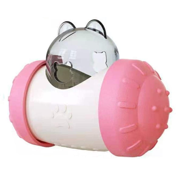 Jouet De Distributeur De Gobelet pour Animaux De Compagnie,Jouets Interactifs De Distributeur De Nourriture, Balle De Mangeoires De Nourriture pour Chat, pour Mangeoire pour Chien De Chat (Rose)