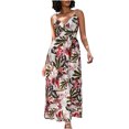 thumbnail image 2 of LOVZFMLL Robes Femmes Mode Femmes Été Imprimé Sans Manches Camis Col en V Dos Nu Robe Décontractée, 2 of 4