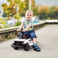 thumbnail image 3 of Aosom Kids Ride On Sliding Car with Hidden Under Seat Storage, Ride On Police Car for Toddler with Megaphone, Anti Dumping Device, Removable Backrest, Foot-to-Floor Design, White, 3 of 10