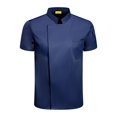 thumbnail image 4 of Chef Coat Short Sleeve chef Jacket for Restaurant Bakery Dark Blue Medium, 4 of 7