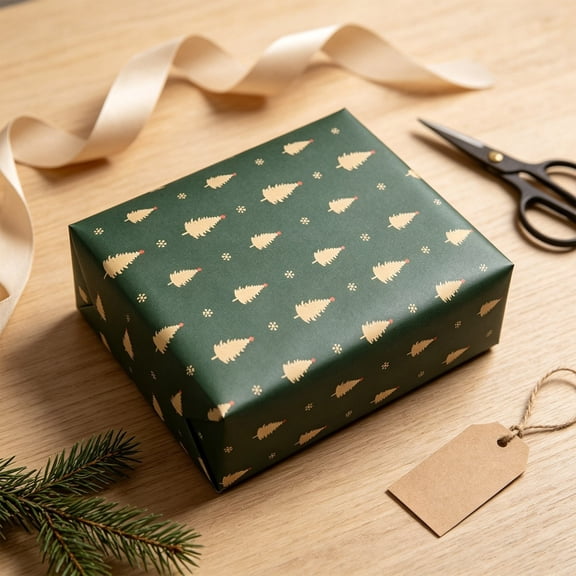 Nsxcdh Christmas Decor Christmas Wrapping Paper Gift Box Christmas Tree Gift Pile Kraft Paper Bouquet Handmade Paper
