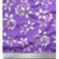 thumbnail image 1 of Soimoi Purple Poly Georgette Fabric Dot & Floral Print Sewing Fabric BTY 42 Inch Wide, 1 of 3