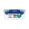 thumbnail image 1 of Sistema To Go Stax Leakproof Food Storage Container, 1 L, Airtight, Stackable, Easy Locking Clips, Blue OR Teal (Colour Not Selectable), 1 Pack, 1 of 7
