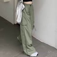 thumbnail image 2 of Women's Baggy Cargo Pants - Drawstring Wide Leg, Polyester - Streetwear/Hip Hop - S-XXL, 2 of 5