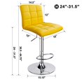 thumbnail image 5 of Tabourets de Bar Réglables en Cuir PU Carré Moderne avec Dossier, Set de 2, Tabouret Pivotant de contre-Hauteur par Leopard (Jaune), 5 of 5