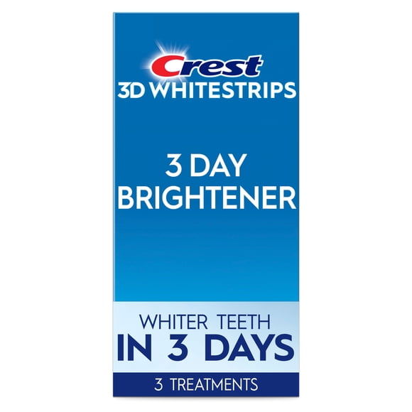 Crest Teeth Whitening, 3DWhitestrips, 3 Day Brightener At-Home Kit, 3 Treatments, Whiter Teeth in 3 Days
