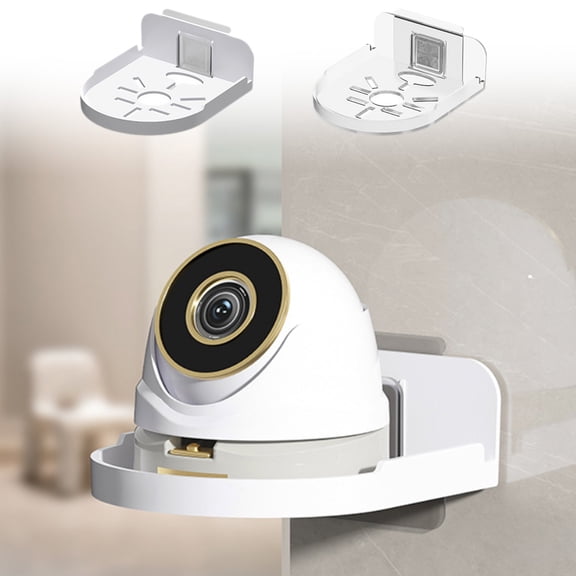 Bowayaoa No Drill Security Camera Wall Mount, Easy Install Indoor Outdoor Bracket for Home Monitor, Mini Camera Holder with Strong Adhesive and Heat Dissipation