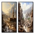 thumbnail image 2 of Designart "Hajj Pilgrimage Islam wall decor V" Islam Framed Wall Art Set Of 2 - Yellow Spiritual Frame Gallery Set For Office Decor, 2 of 6