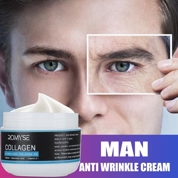 Mens Face Cream, Anti Aging Moisturizing Face Cream for Sensitive Skin, Night & Daily Mens Face Lotion - Facial Eye Anti Wrinkle Tightens Skin Reduces Fine Lines and Skin Care, 2 oz