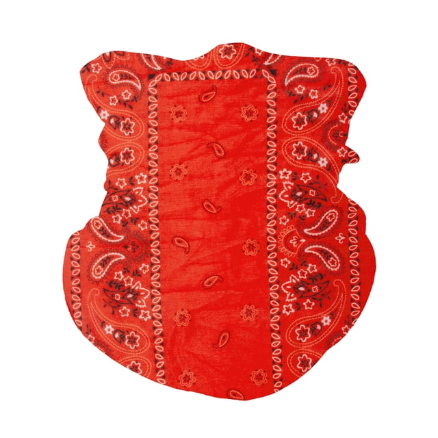 Top Headwear Face Covering Neck Gaiter - Orange Paisley
