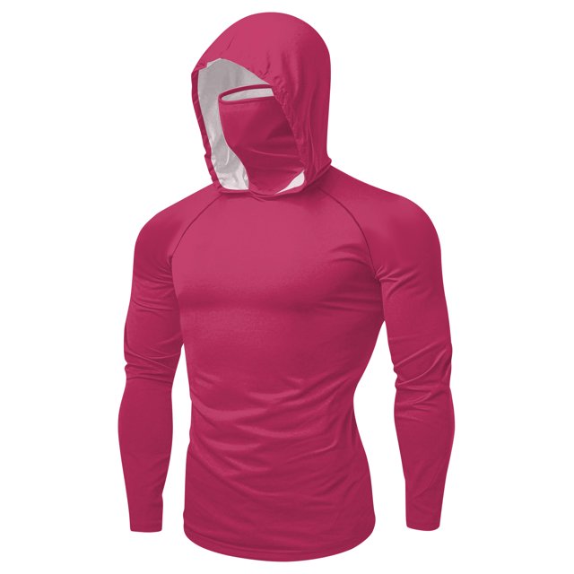 Unisex Long Sleeve Sun Protection Hooded Top with Face Mask – UPF Ice Silk Fabric for Outdoor Activities