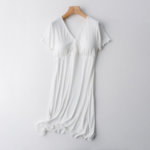 TIMIFIS Femmes 3 en 1 Robe de Nuit d'Accouchement/travail Maternité/allaitement Unie à Manches Courtes Robe de Sommeil d'Allaitement - Printemps/été