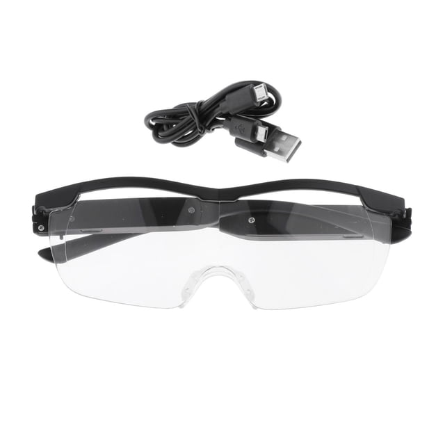 Lunettes de Lecture avec Lumières DEL, Dotées d'Une Monture en PC durable et de Verres Résistants aux Rayures. Ces Lunettes Incluent des Lumières DEL Brillantes Intégrées Positionnées à l'Avant de la Monture pour Améliorer la vision dans des conditions de Faible Luminosité. les Lunettes Mesurent 144x167 mm avec une Hauteur d'Objectif de 45 mm et une Largeur de 60 mm. l'Ensemble Comprend un Câble USB rechargeable pour Alimenter les Lumières DEL. Convient à la Lecture, aux Projets de Bricolage et à d'Autres T