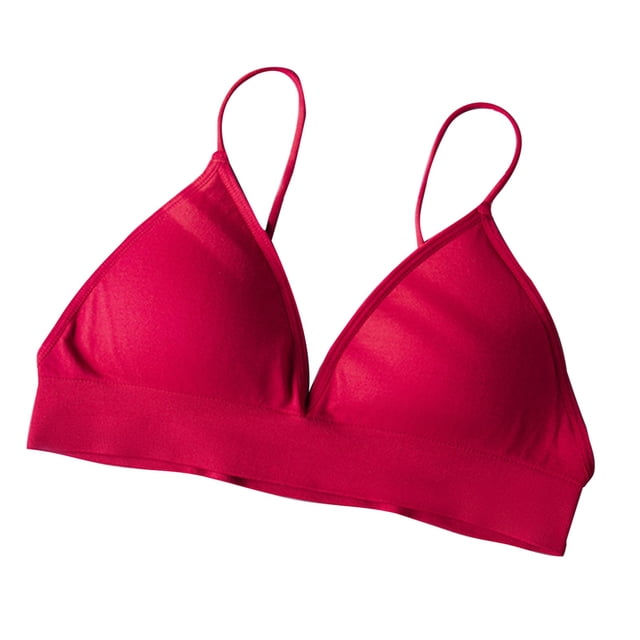 Soki Women's Triangle Bralette Soft Cup Wireless Bra Smooth Comfortable Wire Free Bra Top