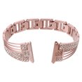 thumbnail image 1 of Stainless Sector Wrist Band Diamond Studded Watchband Belt Compatible for Fitbit, 1 of 7