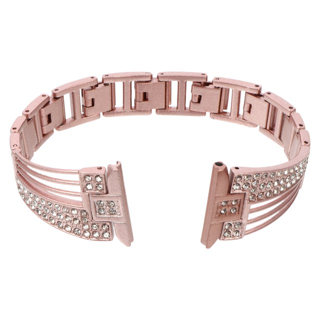 Stainless Sector Wrist Band Diamond Studded Watchband Belt Compatible for Fitbit