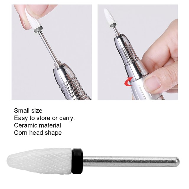 Tête de Broyage en Céramique, Forme de Tête de Maïs Machine de Broyage Électrique pour Ongles Machine de Perçage Électrique Outils de Manucure Pédicure, Roues de Polissage