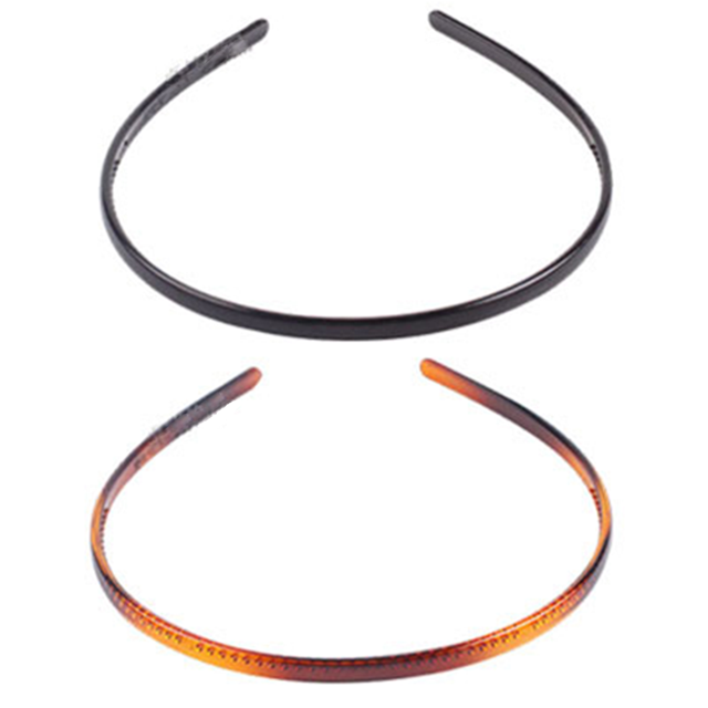 Set of 2 Black Plastic Sharks Tooth Hair Comb Headband