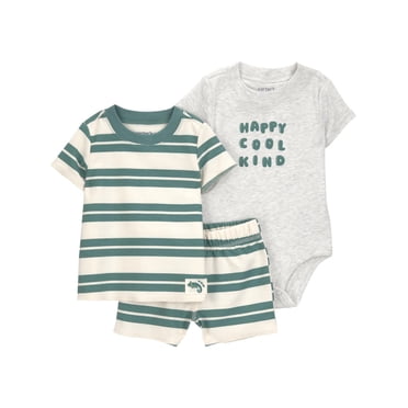 Carter's Child of Mine Gar Ensemble short 3 pièces - Rayures vertes