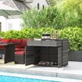 thumbnail image 2 of Outsunny Armoire de Rangement Extérieure en Osier, Armoire de Rangement pour Serviettes de Piscine, Gris, 2 of 10