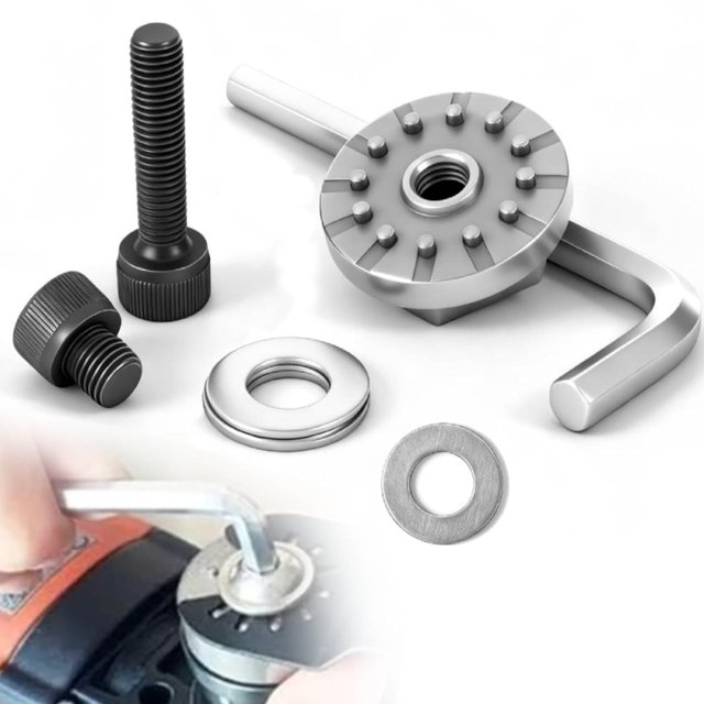 Carbon Steel Star Lock System Multi-Tool Converter Adapter Power Tools, Oscillating Saw Blade Adapter Kit for Angle Grinder & Drill, Compatible with Multi-Tool Accessories, 1 Set