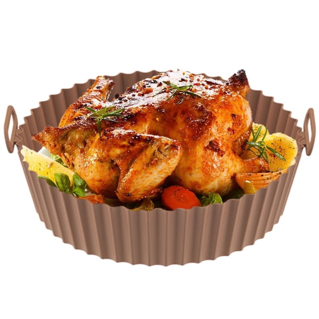Pot en Silicone pour Friteuse à Air Chaud Doublures de Friteuse à Air 6,88 Pouces Pot Réutilisable de Remplacement pour Doublures en Papier Moule de Cuisson en Silicone pour Four de Friteuse à Air