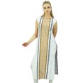 thumbnail image 3 of Phagun Kurti Droite en Coton pour Femmes, Kurta Blanche Décontractée, Tunique Indienne-8, 3 of 6