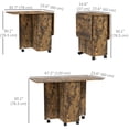 thumbnail image 3 of HOMCOM Foldable Dining Table, Rolling Kitchen Table with Drawers, Cabinet, 3 of 10