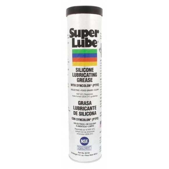 Super Lube 92150 Silicone Lubricating Grease with PTFE, 14.1 oz Cartridge, Translucent White