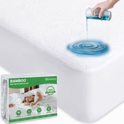 Gogreen Waterproof Mattress Protector, Breathable Cooling Bed Mattress Cover with Deep Pocket Plastic Mattress Protector Fitted 6"-15"(Bamboo Terry, Twin 39"x75")