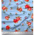 thumbnail image 1 of Soimoi Rayon Fabric Check,Leaves & Rose Flower Fabric Prints by Yard 56 Inch Wide, 1 of 3