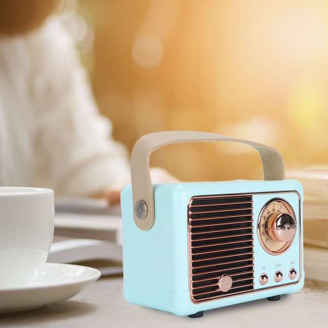 Haut-parleur Rétro, Haut-Parleur de Style Ancien 400mAh pour l'Extérieur, Bleu, Vert