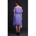 thumbnail image 4 of Bimba Block Print Flutter Sleeve Womens Party Tunic Cold Shoulder Midi Dress-Small, 4 of 6