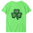 thumbnail image 4 of Chandail de la Saint-Patrick pour Femme, Col Rond Décontracté, Manches Courtes, T-shirt Imprimé Arbre de Noël, Haut, Chandails de la Saint-Patrick pour Femmes, 4 of 4
