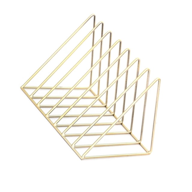 Triangular Iron Book Shelves Desktop Storage bookshelf; Triangular book rack; Rack Shelf File Magazine Storage Box Iron Bookcase