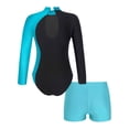 thumbnail image 2 of TiaoBug Ensemble de Survêtement 2 Pcs pour Filles, Manches Longues, Tenue de Danse avec Short Unitard A03 6, 2 of 5