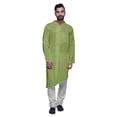 thumbnail image 1 of Atasi Kurta Solide Pyjama pour Hommes Style Asymétrique Vêtements d'Été Décontractés, 1 of 5