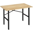 thumbnail image 1 of HOMCOM 46" Work bench Table Oak Wood Top, Heavy-Duty Steel Work Table, 1 of 10