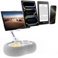thumbnail image 1 of Support pour Tablette et Liseuse avec Oreiller en Peluche Doux et 2 Plateaux Détachables, Support de Tablette Ajustable pour Lit Ou Genoux Compatible avec Kindle Kobo iPad iPho, 1 of 7