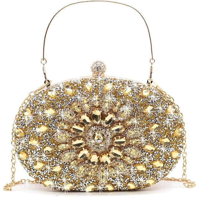 Sac Pochette de Soirée en Strass pour Femmes, Pochette de Mariée avec Diamants, Sacs à Main pour Mariage, Bal, Cocktail, Fête